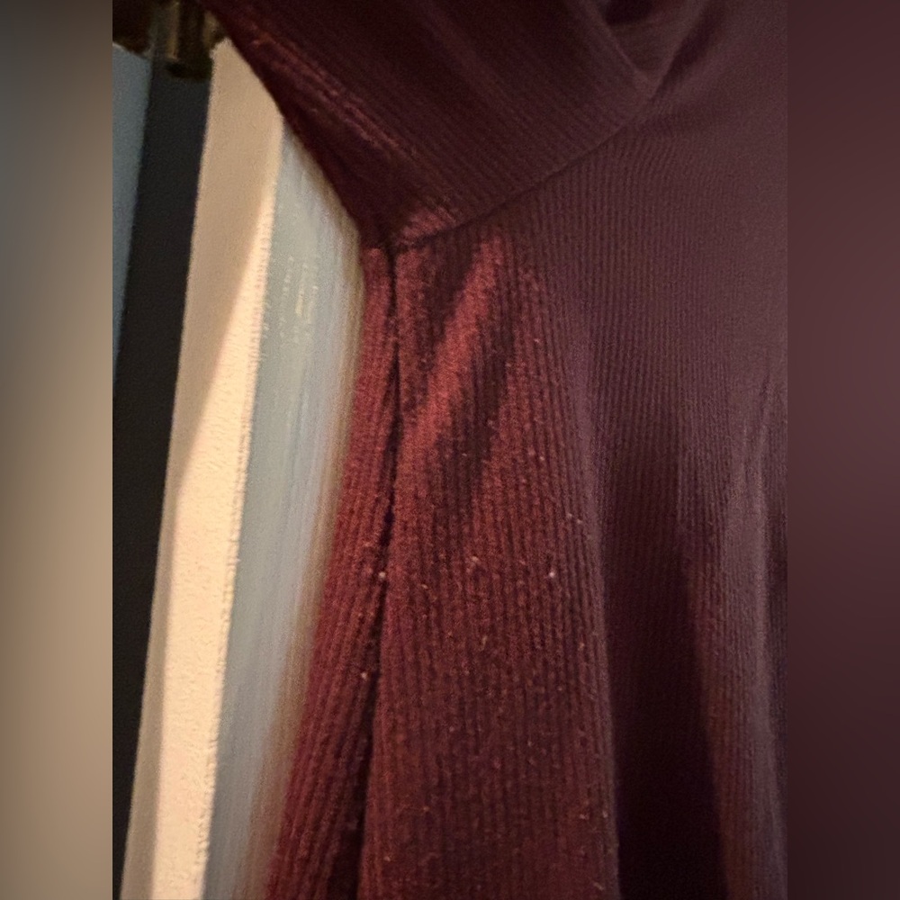 Latched Mama Ribbed Asymmetrical Tunic in Wine - Picture 6 of 6